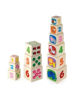 ויגה 6 קוביות עץ התאם מספר ותמונה