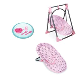 כיסא אוכל לבובה 4 ב-1 ובובת תינוק