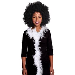 צעיף נוצות לבן/שחור