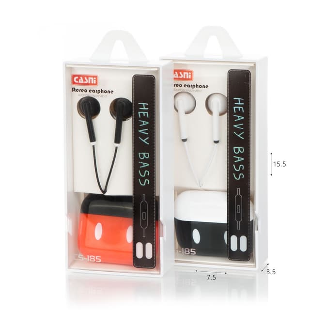 אוזניות חוטיות עם קופסת אחסון