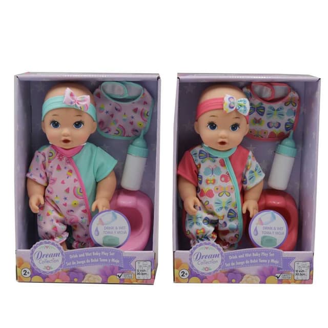 בובה 12" שותה מבקבוק ועושה פיפי