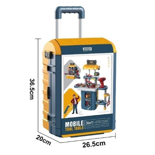 מזוודת טרולי נפתחת לשולחן כלי עבודה 46 חלקים