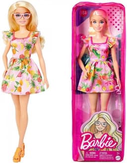 ברבי פשניסטה שמלה עם הדפס פירות