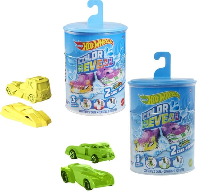 הוט ווילס קולור ריבייל כולל 2 מכוניות