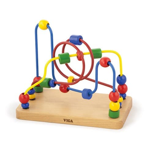 ויגה מבוך חרוזים קטן מעץ