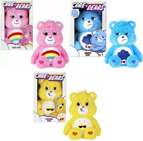 דובוני אכפת לי באריזה מהודרת 36 ס"מ - ורוד/כחול/צהוב