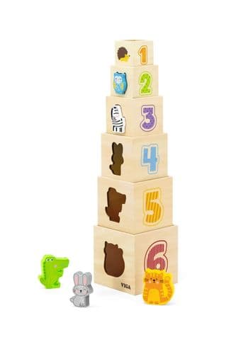 ויגה מגדל קוביות התאם צורה