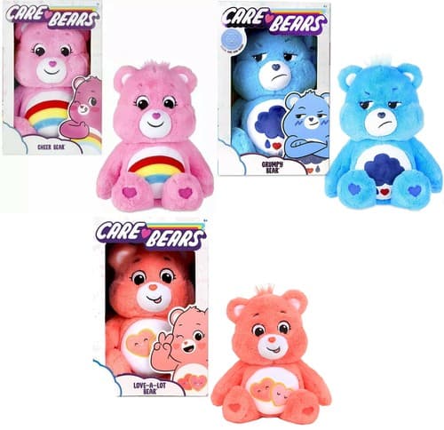 דובוני אכפת לי באריזה מהודרת 36 ס"מ - ורוד/כחול/אפרסק