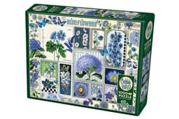 פאזל פרחים כחולים