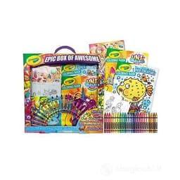 מארז 4 חוברות צביעה, 24 צבעי פסטל, מדבקות ועוד