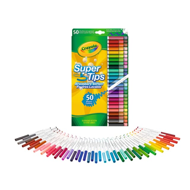 טושים סופר חוד רחיצים 50 יח' צבעים שונים