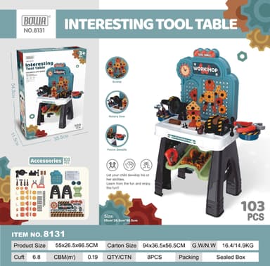 שולחן פעילות סדנת כלי עבודה 103 חלקים