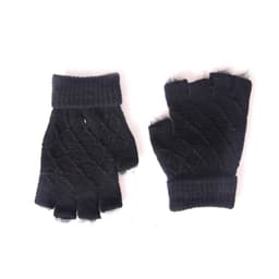 כפפות חצי סרוג מעויינים שחור (גבר)