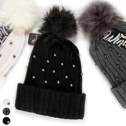 כובע פונפון פנינים