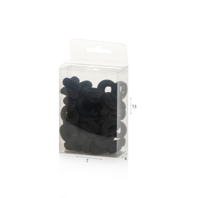 50 גומיות לשיער בקופסא- שחור