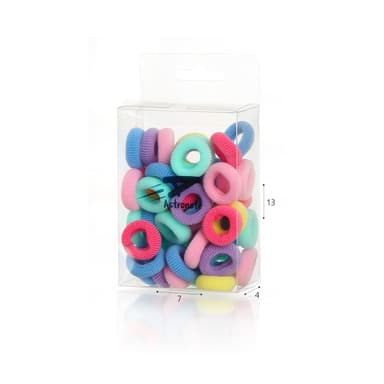 50 גומיות לשיער בקופסא- פסטל