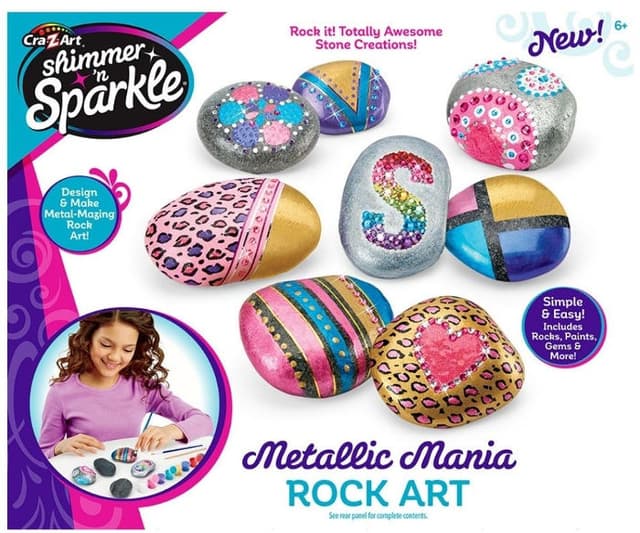 ערכת ציור על חלוקי נחל צבעים מטאליים קרייזי ארט