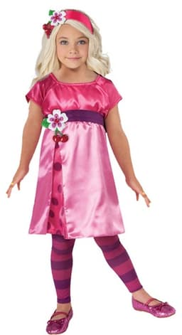 מיס קאפקייק דובדבן כולל שמלה עם חגורה ודובדבן עם פרח מצורפים, גרביונים צבעוניים וסרט ראש