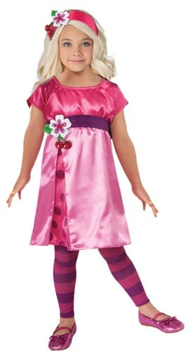 מיס קאפקייק דובדבן כולל שמלה עם חגורה ודובדבן עם פרח מצורפים, גרביונים צבעוניים וסרט ראש