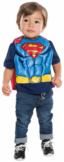 חולצת חזה שרירי חגורה וגלימה לבייבי סופרמן פעוטות