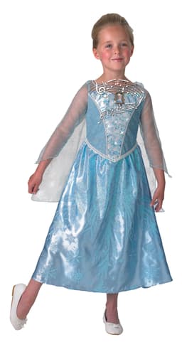 אלזה פרוזן סופר מהודרת תלויה על קארד כולל שרשרת עם תליון וזוג כפפות כחולות מטאליות