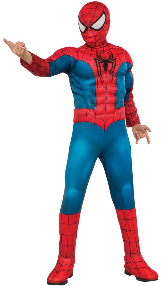 ספיידרמן שרירי מהודר עכביש גדול על החזה