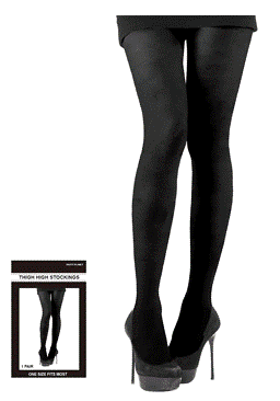 גרביון ירכית עד המותן ילדות 70 ס"מ מלא חלק שחור