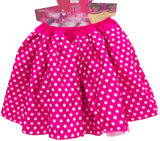 חצאית טוטו מפוארת 3 שכבות 40 ס"מ ורוד נקודות לבנות עם כארד וקולב
