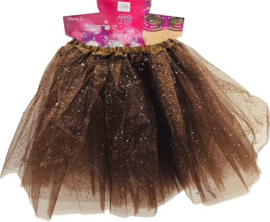 חצאית טוטו 40 ס"מ 3 שכבות חום נצנצים עם כארד וקולב