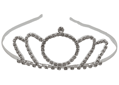 כתר נסיכות מתכת כסף (מיקס 3 דגמים) איתור גובה 5ס"מ