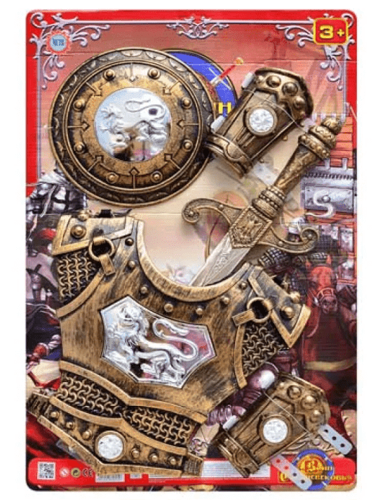 סט אביר מפואר חרב שריון חזה ויידים כולל מגן