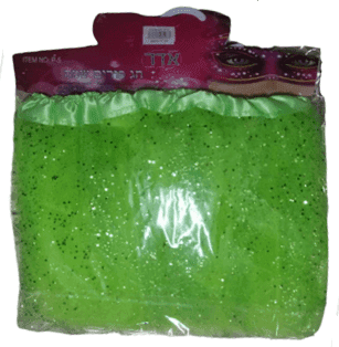 חצאית טוטו 40 ס"מ 3 שכבות ירוק נצנצים עם כארד וקולב