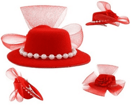 כובע קליפס קטן פנינים מיקס צבעים