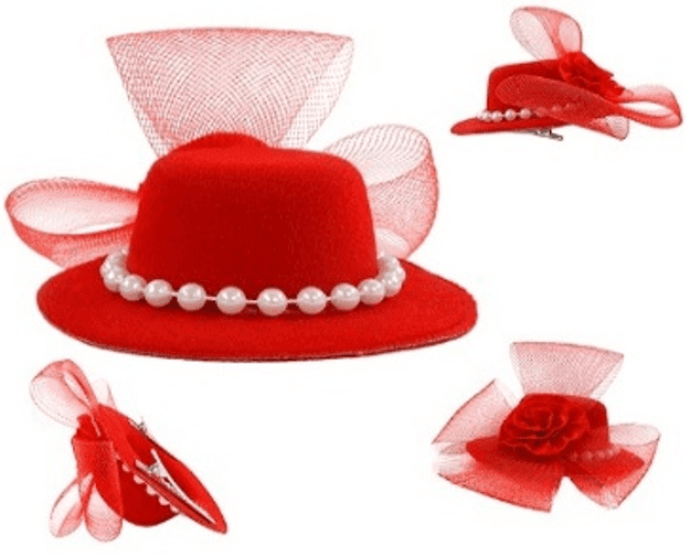 כובע קליפס קטן פנינים מיקס צבעים