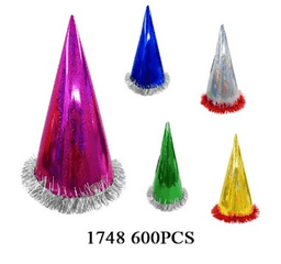 כובע ליצן קונוס 24 ס"מ מיקס 6 צבעים