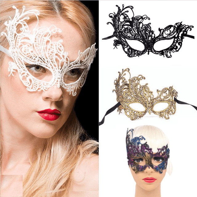 מסיכה ונציה תחרה צבע שחור