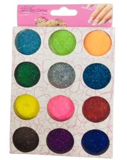 אבקת נצנצים זוהרים 12 יחידות