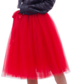 חצאית טוטו 70 ס"מ 3 שכבות 120 אדום עם כארד וקולב