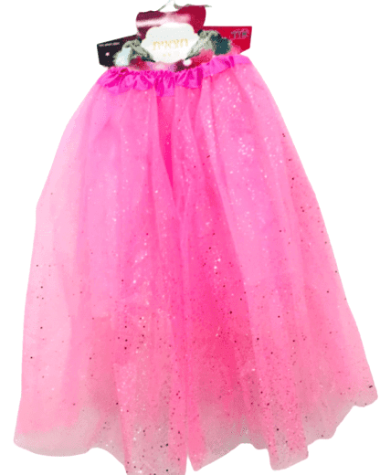 חצאית טוטו נצנצים מפוארת 3 שכבות 70 ס"מ ורוד עם כארד וקולב