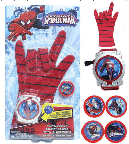 כפפת איש עכביש יורה דיסקיות