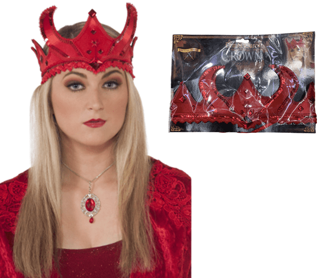 כתר מלכה בד אדום מפואר