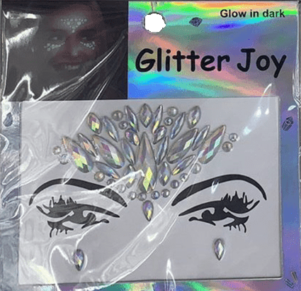 מדבקות אבנים לפנים זוהר בחושך