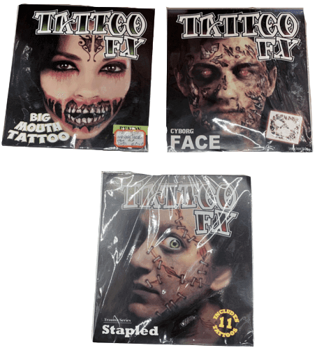 מדבקות קעקועים לפנים זומבי