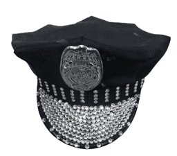 כובע שוטר קסקט עם אבנים