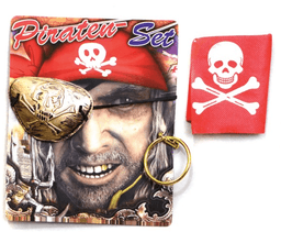 סט פיראט כולל בנדנה רטיעה לעין ועגיל