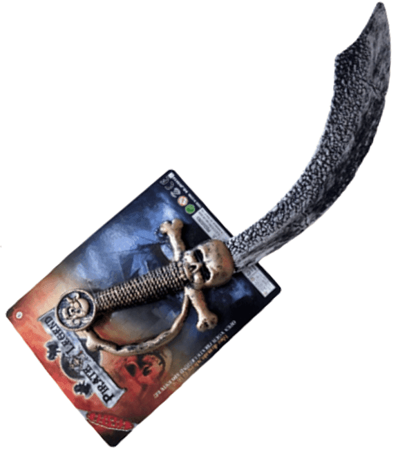 חרב פיראט מעוגלת גולגולת גודל 47 ס"מ