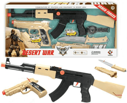 סט קומנדו כולל רובה חריקה אקדח בכין קומנדו ושעון