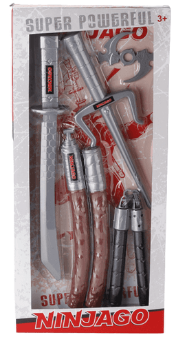 סט נינג'ה ירוקה כולל נונצ'קו פיגיון חרב ומקל