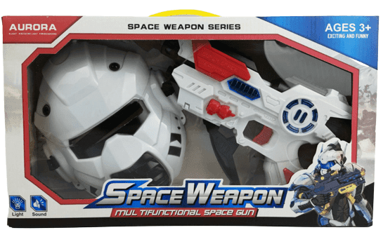 רובה חלל ומסכה כולל אורות ומוזיקה