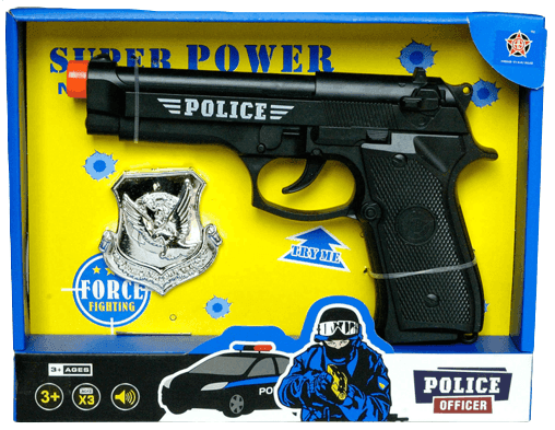 סט שוטר כולל רובה ברטה שחור ותג שוטר כולל סוללות